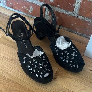 Stephane Kelian black suede and leather cut out